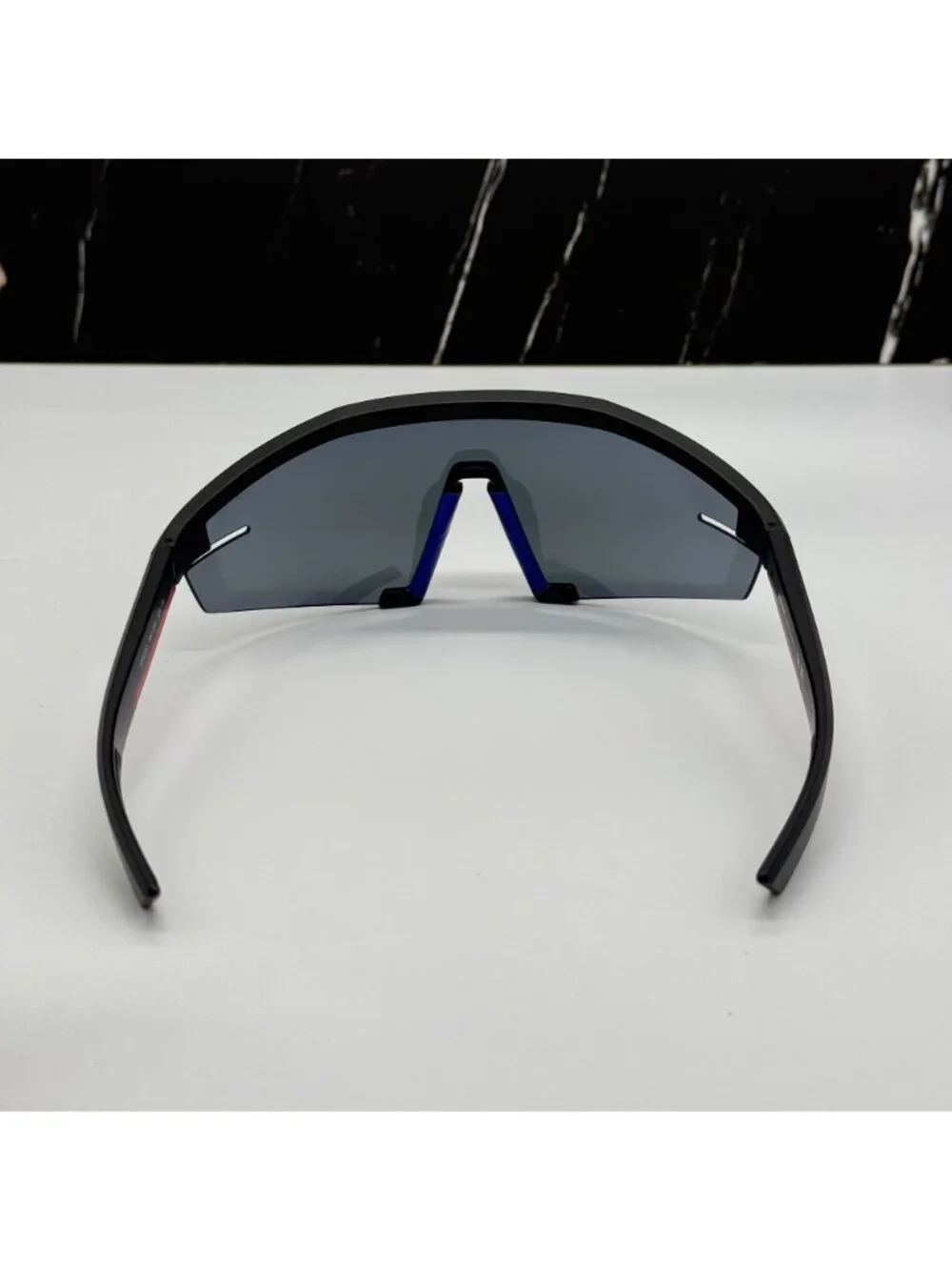 Prada Linea Rossa PS03ZS 1BO05U Men Black Blue Sport Sunglasses Authentic NEW